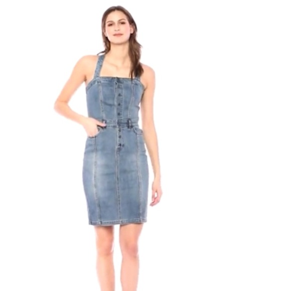 William Rast Serena Cross Strap Denim Dress - Picture 2 of 7